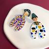 Dots Colourful Dangle Earrings Acrylic Portraits Earrings Fashion Cartoon Indian Earrings  Beach