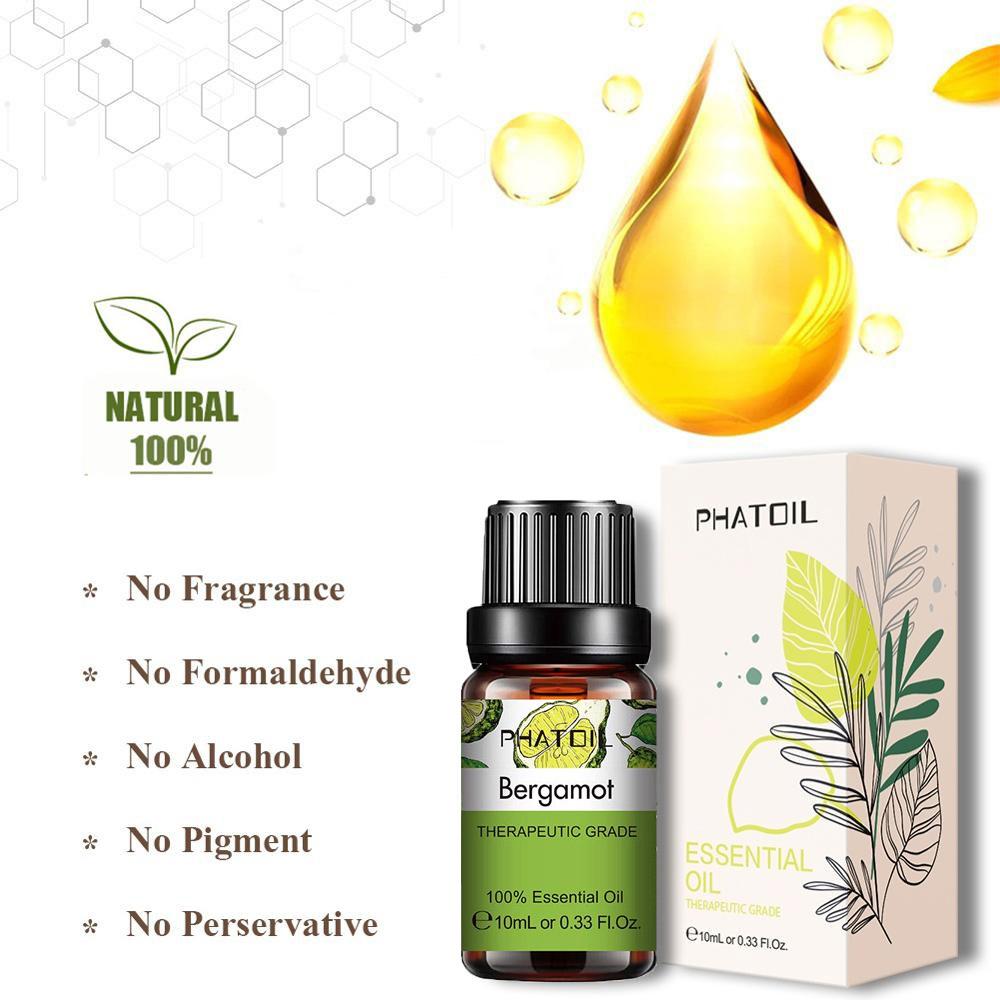 

PHATOIL 10/20/30 мл натуральное эфирное масло бергамота для спа-массажа, увлажнители воздуха, очиститель воздуха, освежение воздуха, облегчение тела 1 pc