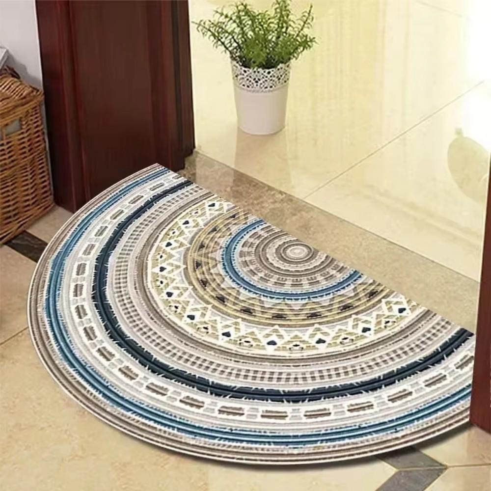 Entryway Mandala Half Round Rug Bohemian Style Non Slip Easy Clean Entry Floor Mat Home Decorative Rugs