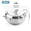 304 Stainless Steel Deep Fryer Pot with Lid Tempura Fry Pot Tempura Deep Fryer with Thermometer Control and Oil Drain