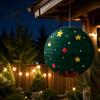Sturdy Metal Frame Paper Lanterns Christmas Lantern Cute Gingerbread Man Snowman Elk Pattern Ceiling Hanging Collapsible Decorative 12 Inch