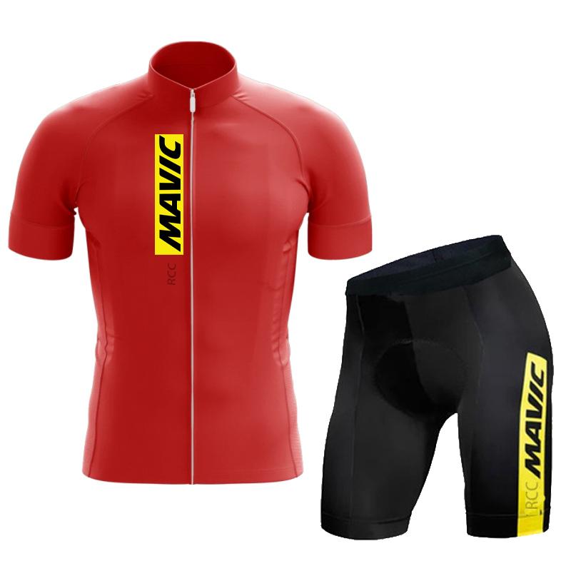 RCC MAVIC Summer Team Summer Cycling Jersey Set Sport Mtb Bicycle Clothing Breathable Short Sleeve Shirt Bike Bib Shorts Ciclism