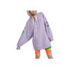 adidas FW22 Logo Solid Color Hoodie With Drawstring And Zipper Women Tops Purple IB5900