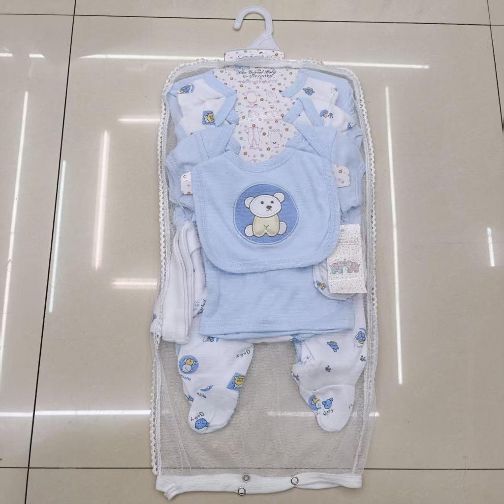 8-teiliges Pyjama-Set für Neugeborene: Bodys mit kurzen und langen Ärmeln für Frühling/Sommer