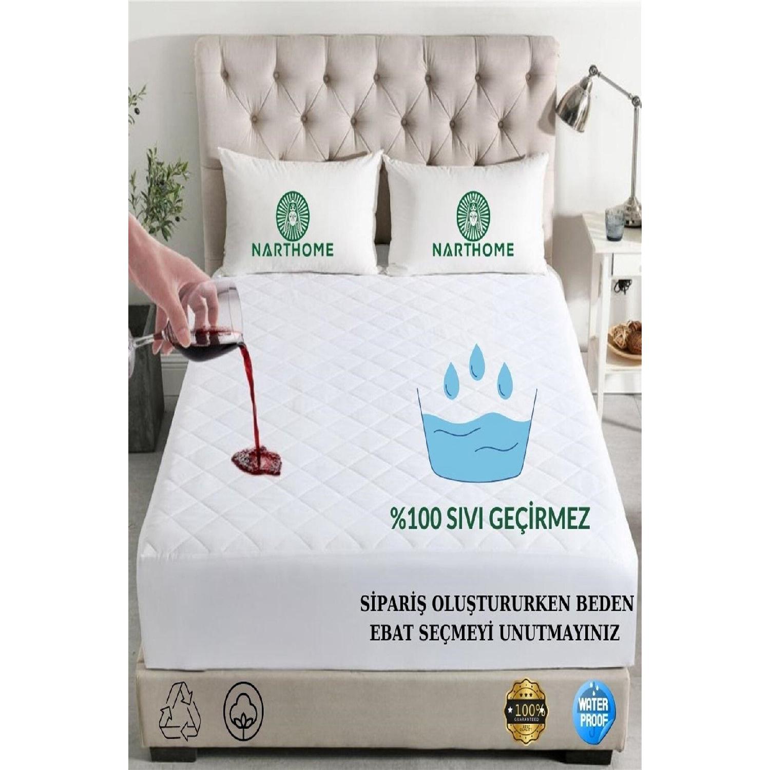 

Стеганый матрас из 100% влагонепроницаемого хлопка, защитный матрас, матрас, матрас, матрас (9 тебе) КФСГ 70 x 140 белый