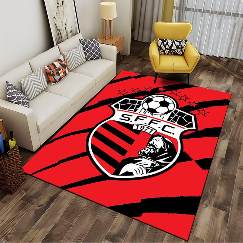 Red Football Team Logo Carpet suitable as a non-slip mat for the living room or bedroom sofa