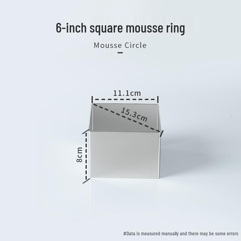 Round Square Heart-Shaped Mousse & Tower Ring, 4-10 Inch, Stainless Steel Baking Mold.