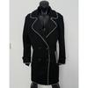 Autumn New Women's Long Wool Trench Coat Color-block Double-breasted European Size Outerwear