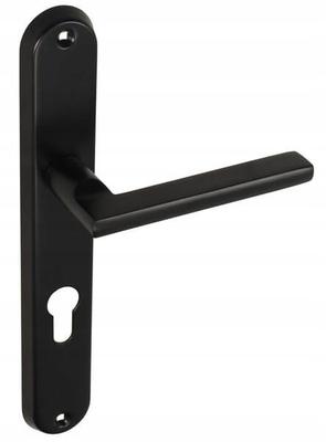 Interior Door Handle, Long Plate for Insert, Matt Black