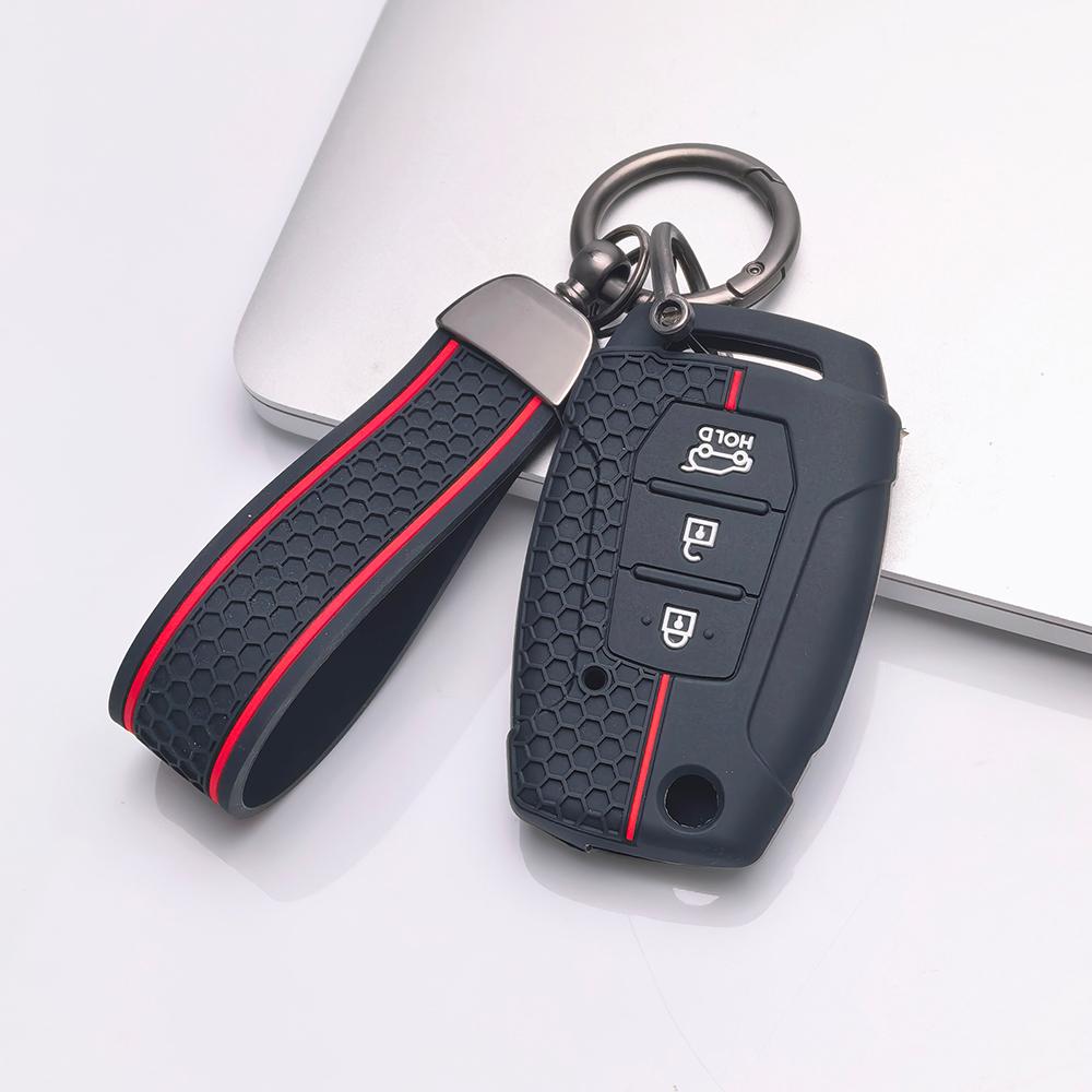 Copri Telecomando per SsangYong Korando Actyon Kyron Rexton Tivoli Musso con Portachiavi Protezione Anti-graffio Protezione Antiurto Texture Morbida al Tatto