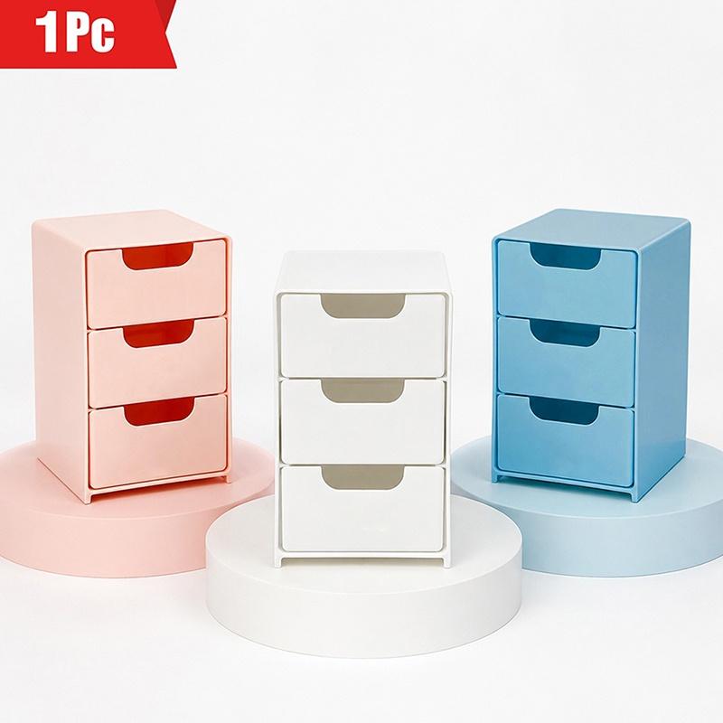 Chic 3-Tier Desk Organizer With Drawers - Ideal For Office Supplies, Jewelry & Cosmetics Storage - Portable Divider Box