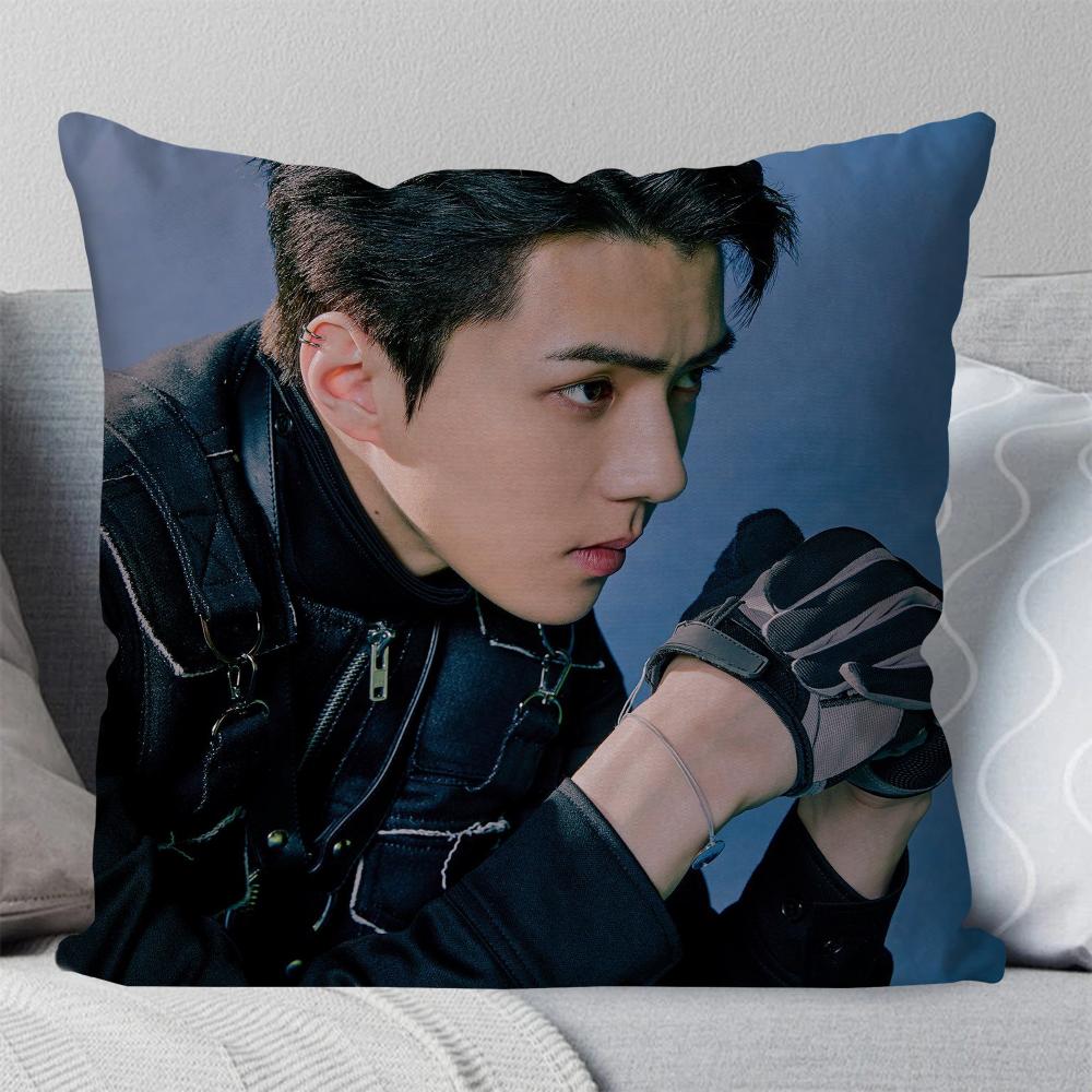 Koreanischer Prominenter SE HUN Kissenbezug Quadratisches Kissen Schlafzimmer Sofa Freizeit Komfort Kissen Auto Wohnzimmer Heimdekoration 40X40