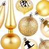 19x Bombki Choinkowe Świąteczne Nietłukące Złote Zestaw Bombek Na Choinkę