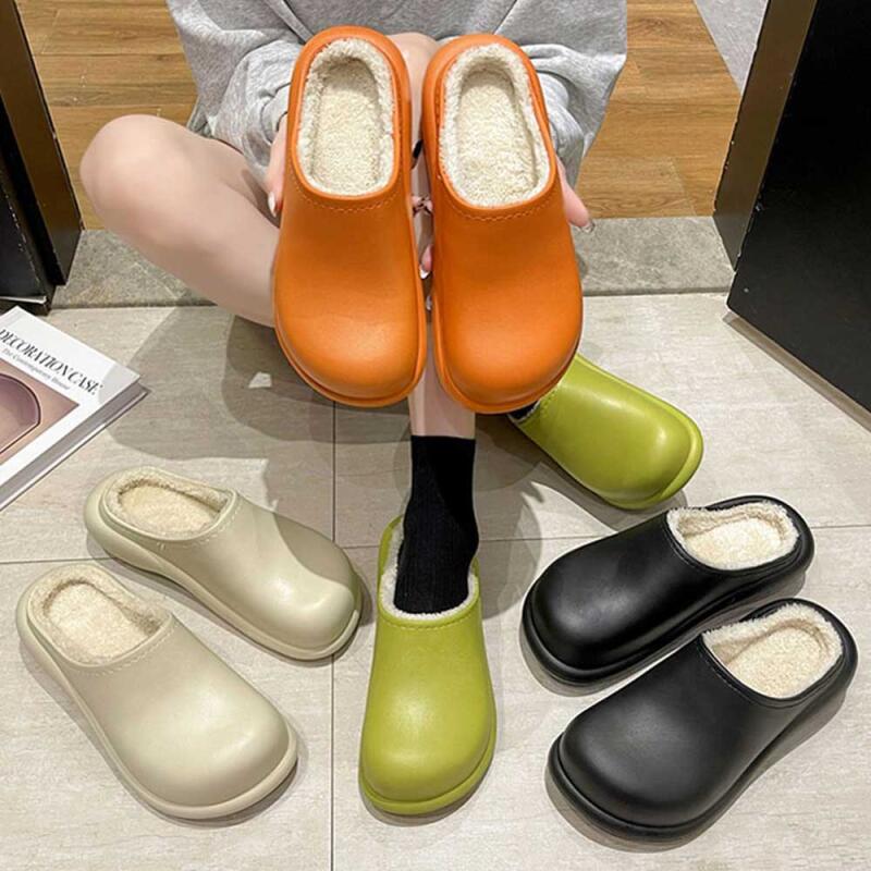 

Winter Women s Round-Neck Fur Slippers CH276 White-Free S