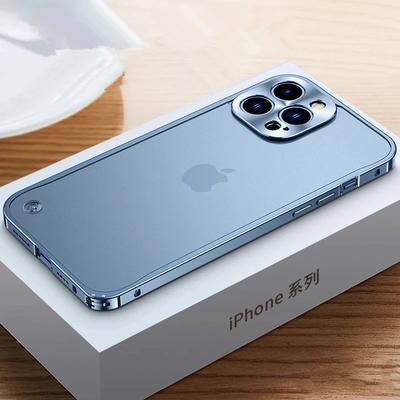 Metal Frame Lens Protection Matte Shockproof Phone Case for IPhone 12 11 13 15 16 Pro Max Mini 14 Plus Bumper Cover Accessories