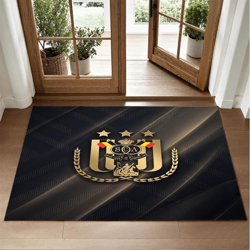 Anderlecht FC Design Crystal Velvet Rug Soft Decorative Mat for Bedroom Entrance