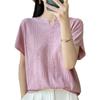 Summer Women's New Short-sleeved Knitted Sweater T-shirt and Round-neck Vest Top