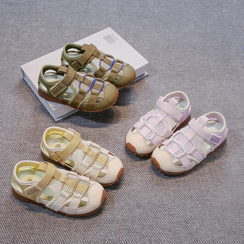 Children Casual Shoes Mesh Breathable Kids Tennis Shoes Toes Capped 2025 Summer Brand New Boys Girls Sandals Soft Sole Non-slip