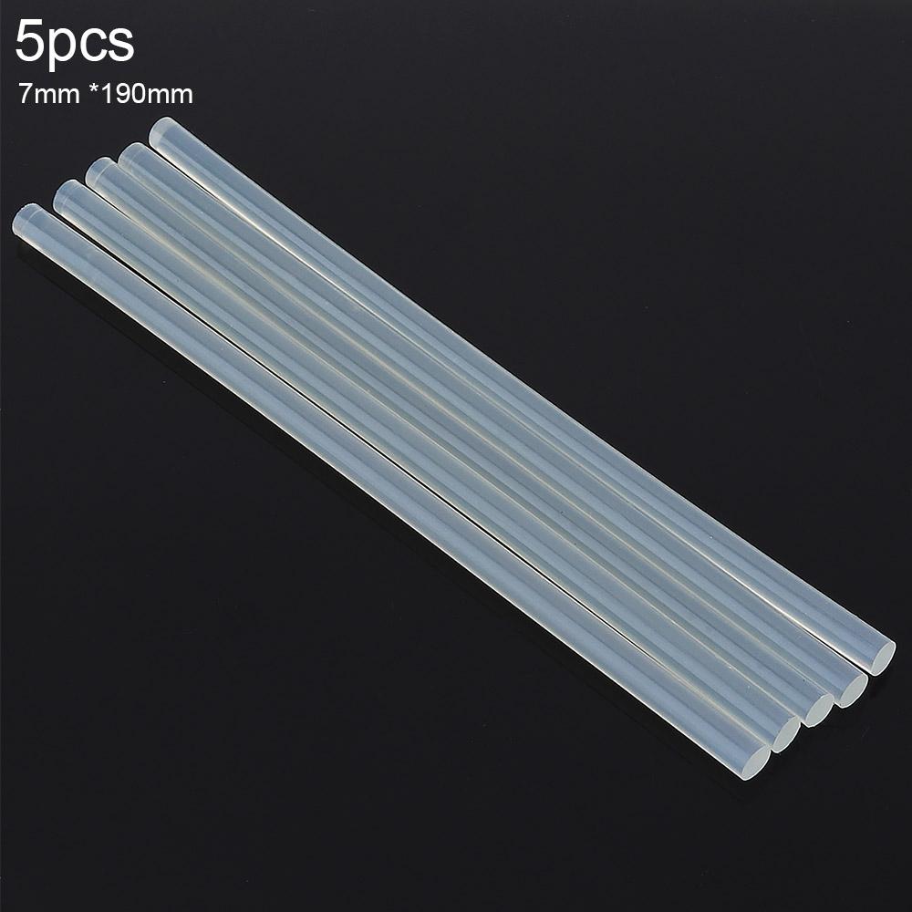 5pcs/lot 7mmx190mm Transparent Hot-melt Gun Glue Sticks Gun Adhesive DIY Tools for Hot-melt Glue Gun Repair Alloy Accessories