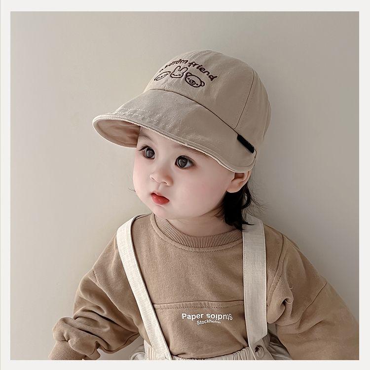 Kids' Spring & Autumn Brimmed Bucket Baseball Cap - UV Sun Protection for Baby Boys & Girls