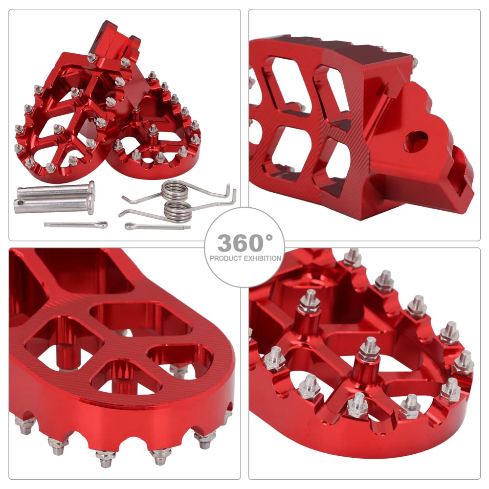 JFG Motorcycle Foot Pegs Step Anti-Slip Aluminum Compatible Car Models CRF125F CRF110F Off-Road Bike Motorcycle Pedal - Black