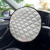 Parked Car Steering Wheel Cover, Soft Quilted Sun Cover, Foldable 43 cm Accessory for Daily Drivers in Warm Weather