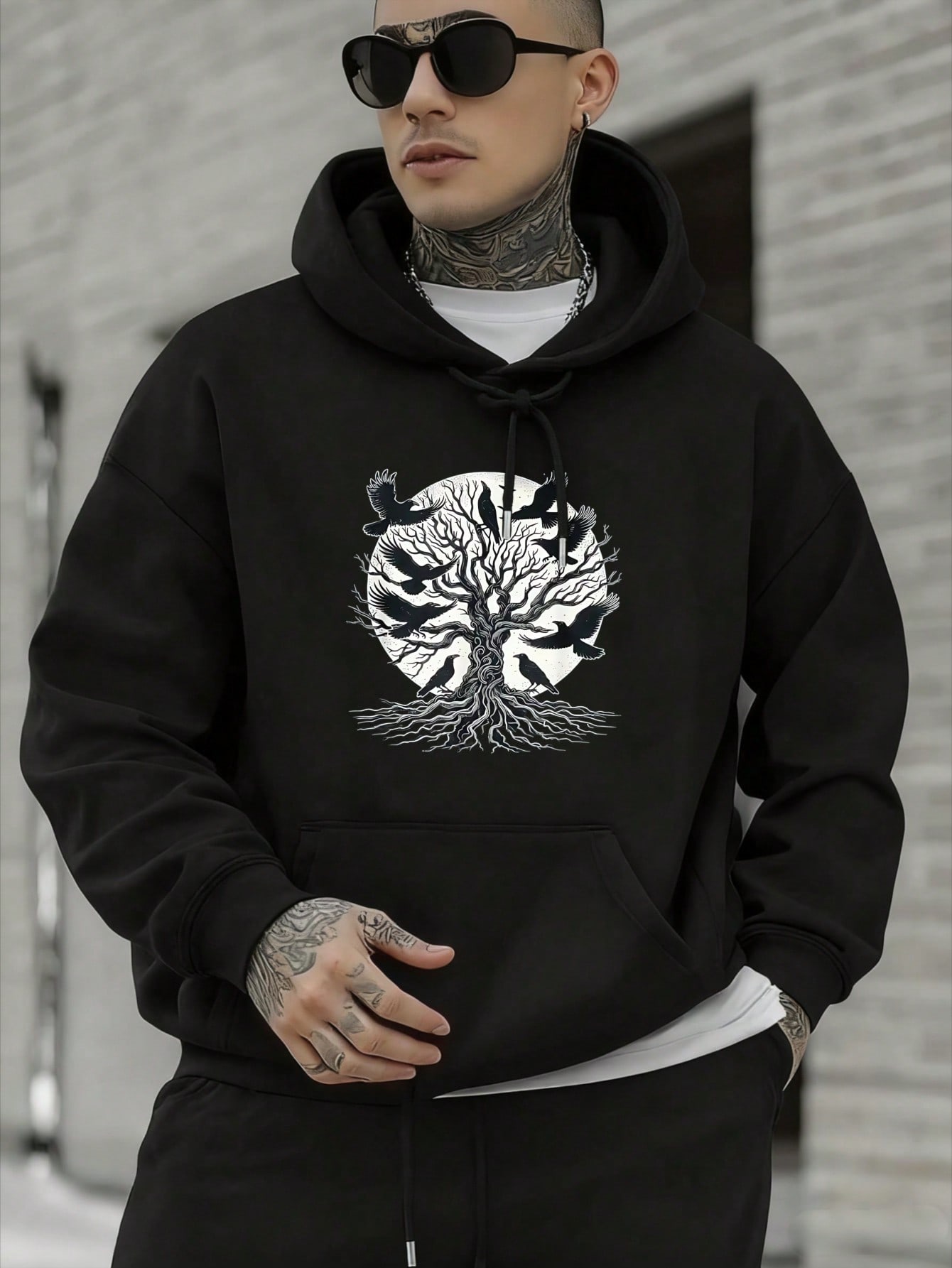 

Mens Graphic Hoodies Tree of Life with Roots and Branches Men s Hoodies Pullover Casual Sweatshirts with Pockets 3XL