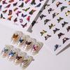 8 PC Holographic 3D Nails Stickers Nail Art Laser Butterfly Sticker Decal Butterflies Manicure Decoration Tool