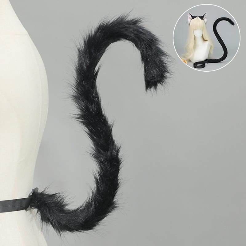 Handmade Plush Cat Ear Headband & Tail Set - Realistic Cosplay Props for Anime Conventions