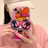 Applicable To Iphone16/15 iPhone Case 17promax Cartoon Sunglasses Holder 14 Cute 13 Soft Silicone