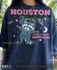 Houston Ho Tanti Problemi Procione Spaziale Maglietta Comfort Colors®, Grafica Retrò Astro Anni '90 T-shirt Sbiadite, Regalo Meme Animale Divertente Y2K,