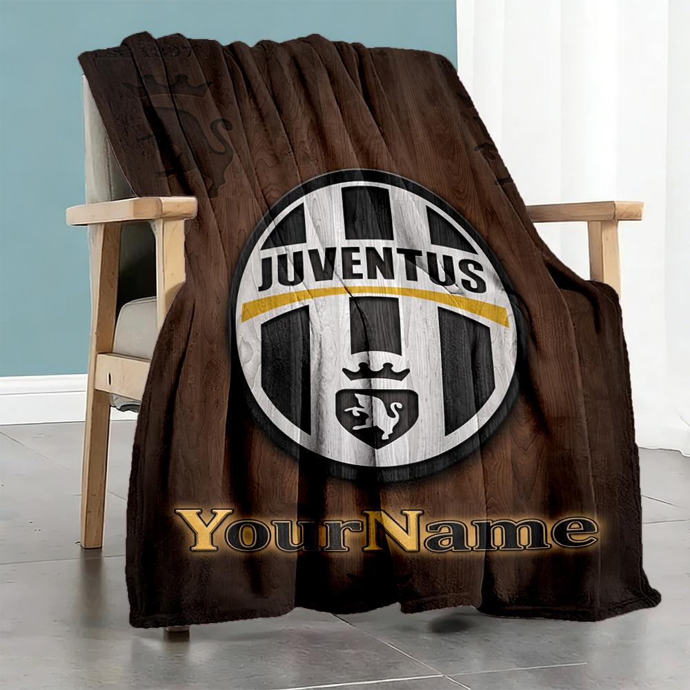 Juventus Personalized Text Blanket Cozy Customizable Blanket Durable Comfort Great for Sofa Living Room Picnics Bed for All Occasions