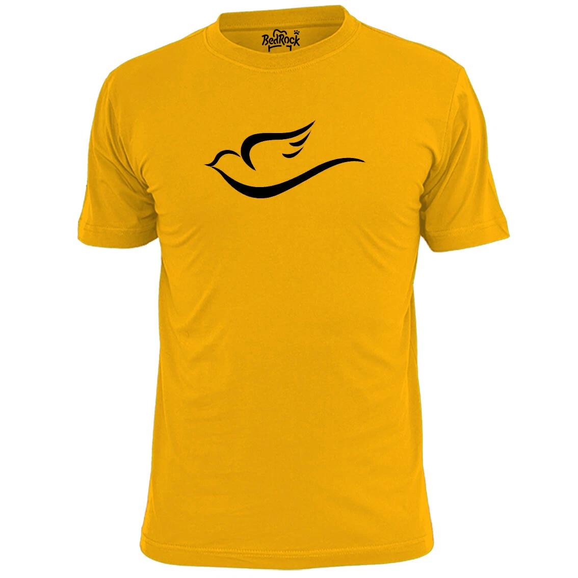 Мужская простая футболка с контуром голубя Мир Любовь M