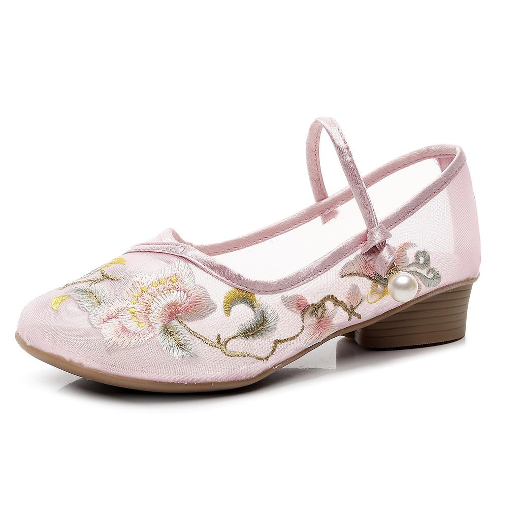 [Die Man] 2024 New Chinese style mesh cloth shoes temperament cheongsam old Beijing retro embroidered shoes ancient shoes
