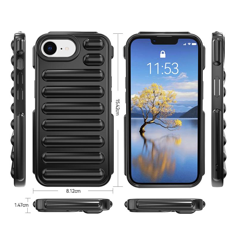 Kapsel-Serie für iPhone 16e Hülle Weiche TPU Gerippte Anti-Sturz Handyhülle