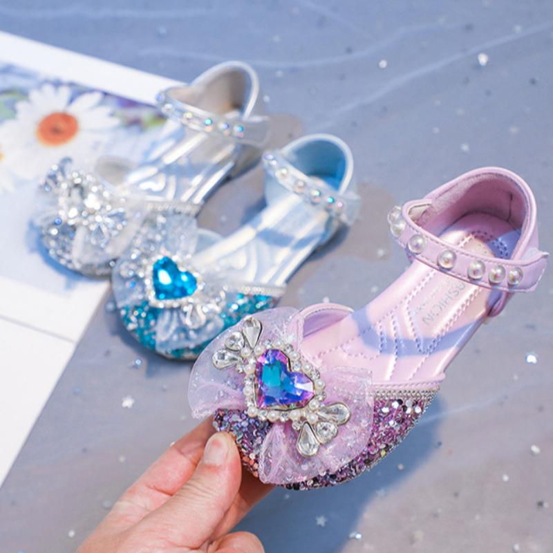Sandale de Fete Modă de Vară Pantofi de Prințesă cu Diamante Pantofi de Cristal pentru Copii Bebeluși Copii Eleganța Fetelor