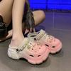 Fashion 2024 New Sandal Slippers DIY Cute Cartoon Clogs Women Mules Summer Beach Sandals Cave Hole Female Garden Shoe For Students Girls