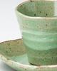 Soho Kiln Coffee Cup, Hiwa Nagashi Ripple Pattern, Cup and Saucer, Green, Cup Approx. 9 X 7.3cm (Approx. 200ml), Saucer Approx. 14 X 3cm,