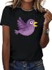 Unisexs Tshirt with Silly and Cute Bird Pattern Print Summer Short Sleeved Round Neck Top Graphic Tees Playeras De Mujeres