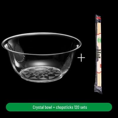 JINGRX Disposable Crystal Plastic Bowl & Chopstick Set