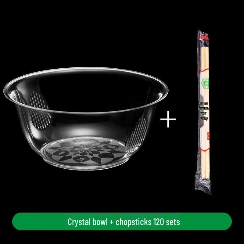 

JINGRX Disposable Crystal Plastic Bowl & Chopstick Set