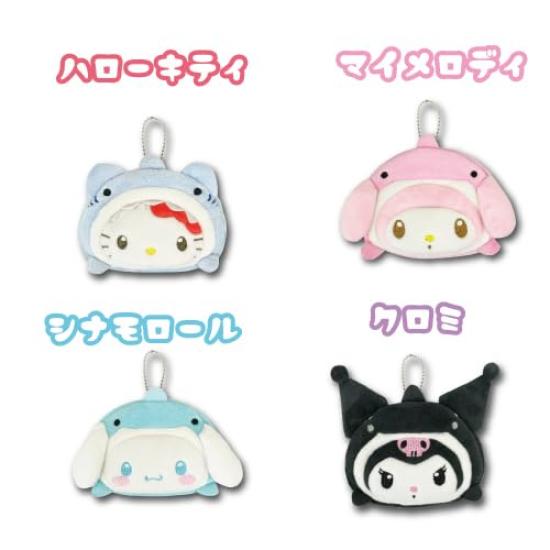 Hatayama Shoji Sanrio Mini Pouch Sea Creatures Kuromi H8 x W12 x D3cm 63203234 Die-Cut
