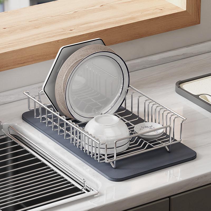 304 Stainless Steel Retractable Kitchen Storage and Draining Rack