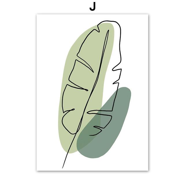 Banana Leaf Monstera Tulip Abstract Girl Lines Wall Art Canvas PostersPainting  And Prints Wall Pictures For Living Room Decor