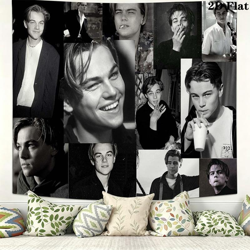 Leonardo DiCaprio Wall Tapestry Aesthetic Wall Hanging Printed Fabric Blanket Decorative Tapestries for Bedroom Living Room Home Decor