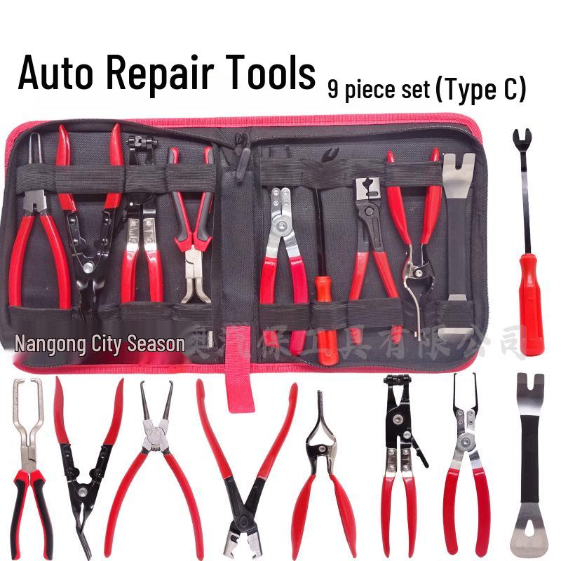 Caliper Straight Throat Hose Clamp & Snap Ring Pliers Set