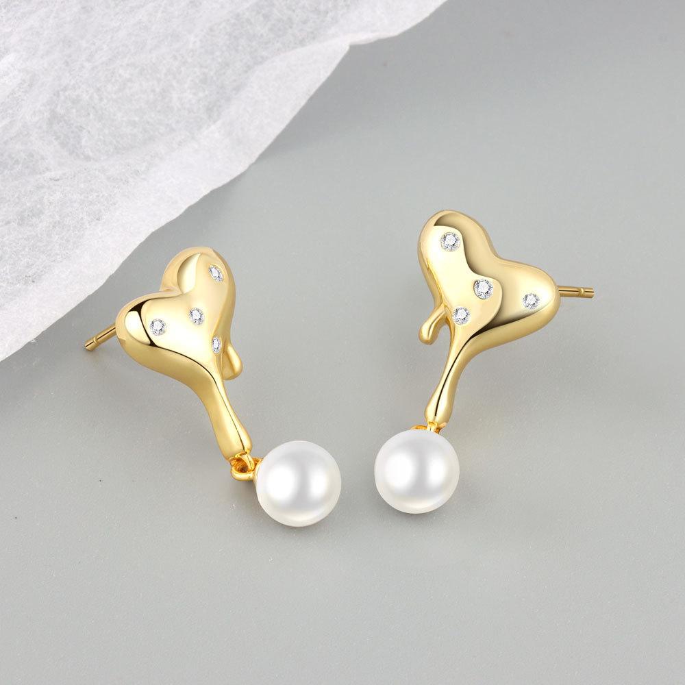 

Танциз стерлингового серебра 925 пробы синтетический жемчуг циркон серьги серьги-капли для женщин подарки на свадьбу золотой