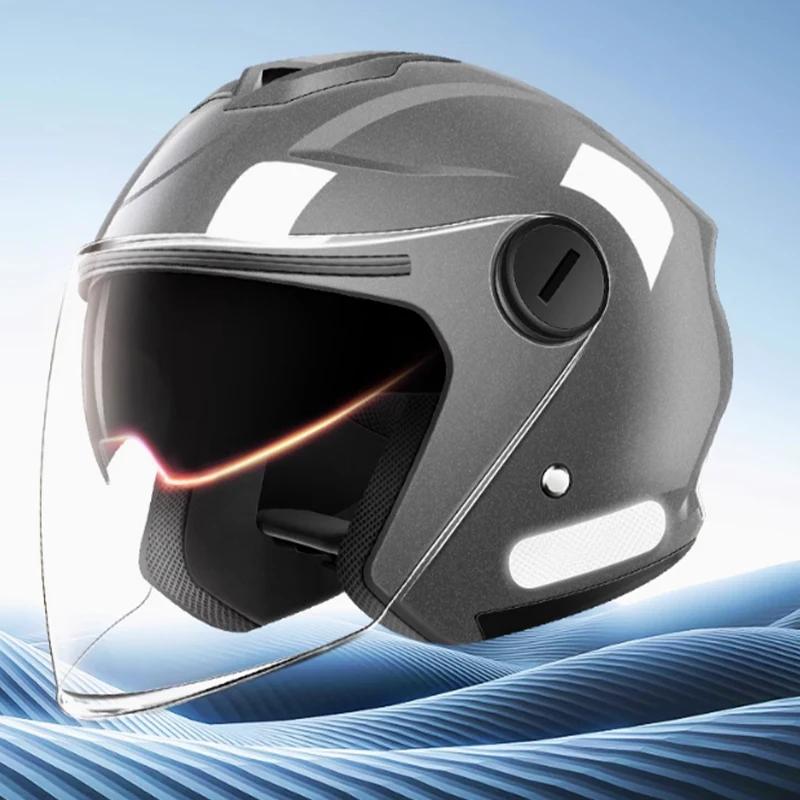 

2025 Unisex All-Season Dual Visor Helmet for E-Bikes & Motorcycles сірий колір