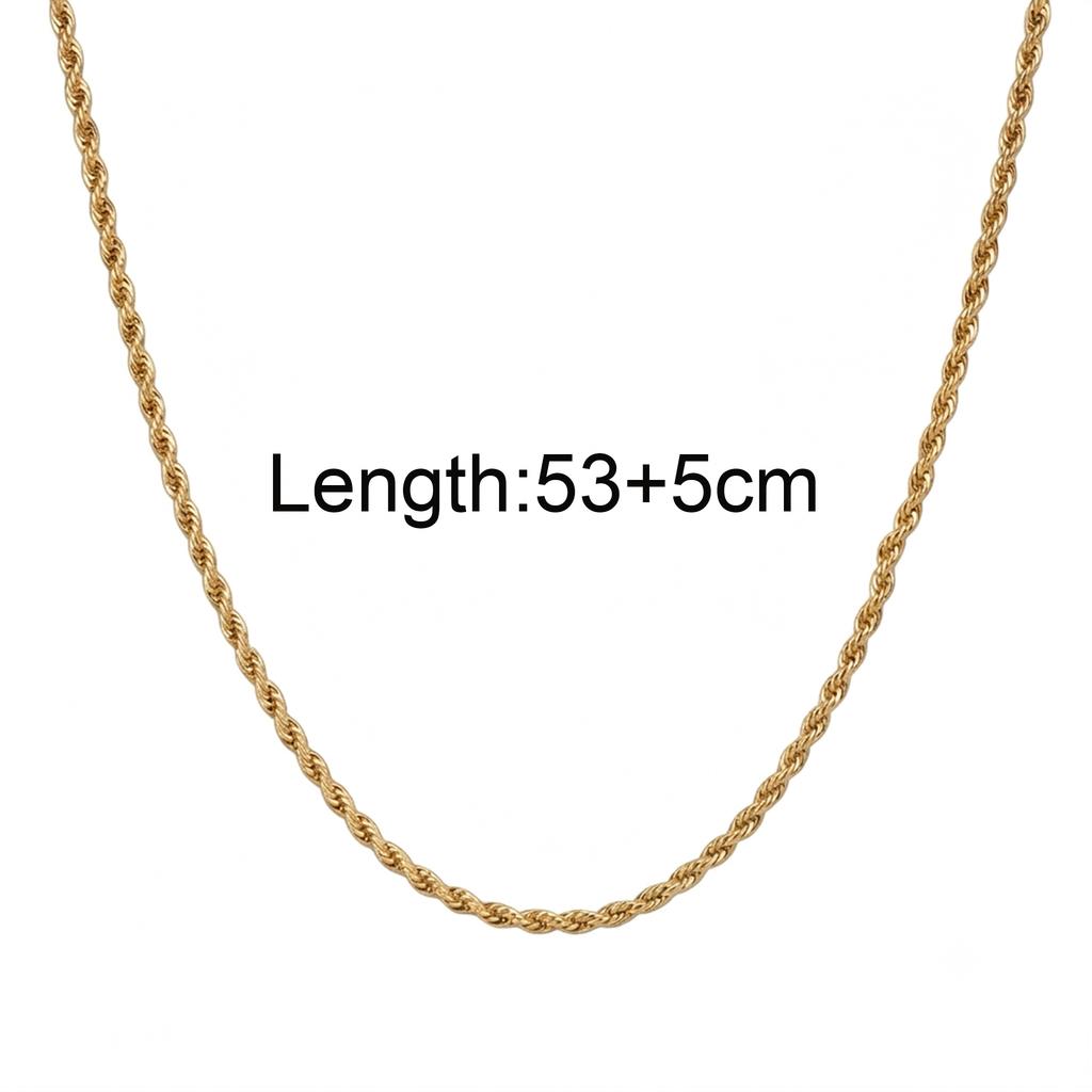 Premium Edelstahl Kordelgliederkette Halskette Hypoallergenes Minimalistisches Choker für Damen & Herren Tägliche Tragekette für Mann