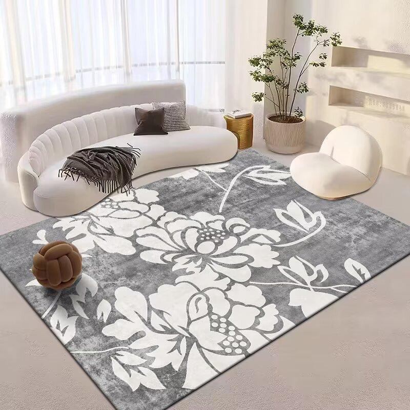 Floral Pattern Print Carpet Anti-slip Floor Rug for Home Decor for Living Rooms Balconies etc Multiple Sizes Bedroom Bedside Mat